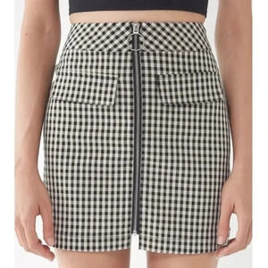 Urban Outfitters Black & Cream Gingham High Waisted Skirt Mini Skirt Size Small